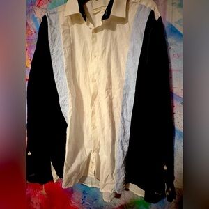 Bundle 3 for $15. Stylish Men's Colorblock Guayabera Shirt. Size XL